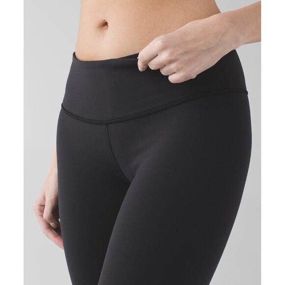 LULULEMON LUON Leggings Womens Size 10 Black Wunder Unders Yoga Pant Stretch - Picture 2 of 4